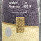 Istanbul Gold Refinery 1 Gram 999.9 Gold Bar w/ Assayer Certificate