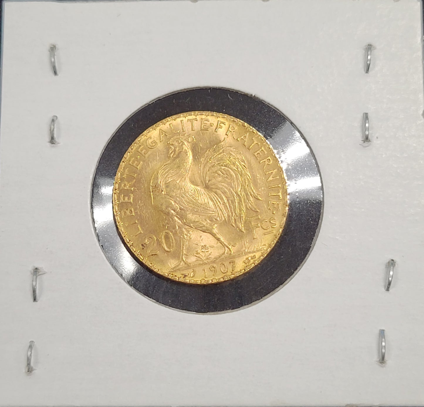 1907 20 Franc Rooster Gold Coin