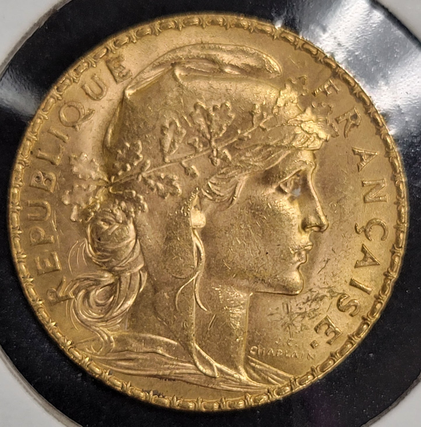 1907 20 Franc Rooster Gold Coin