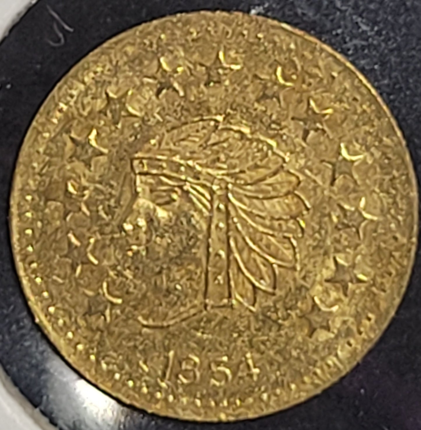 1854 Indian Head 1/2 California Gold