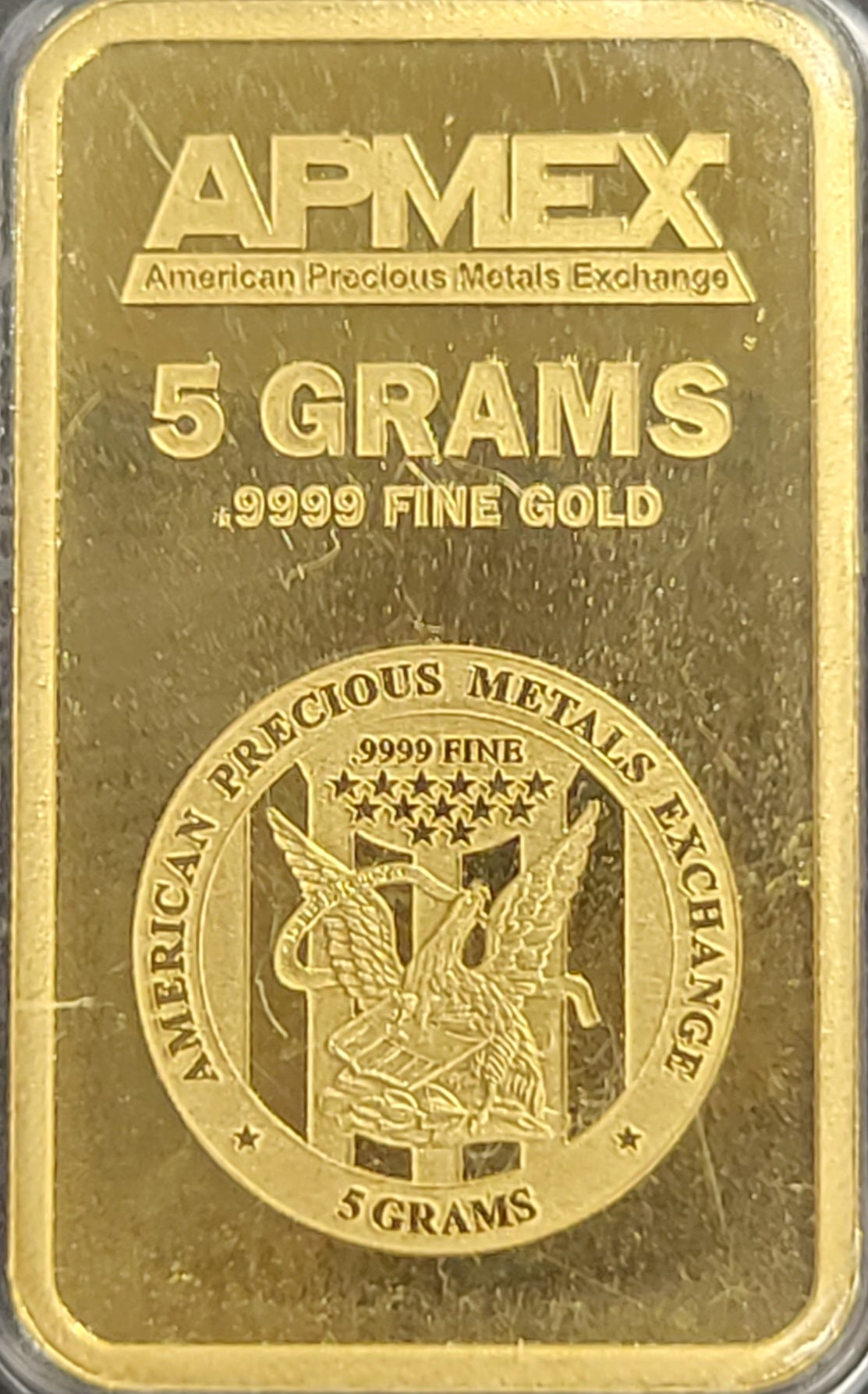 5 Gram APMEX Gold Bar sealed and certified case